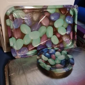 ROLLING TRAY WITH MATCHING ASHTRAY NWT